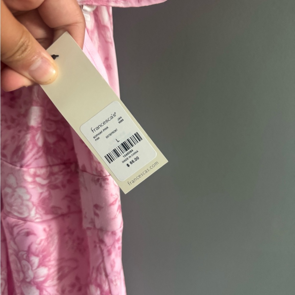 Francesca's Collections Pink Floral Maxi Dress